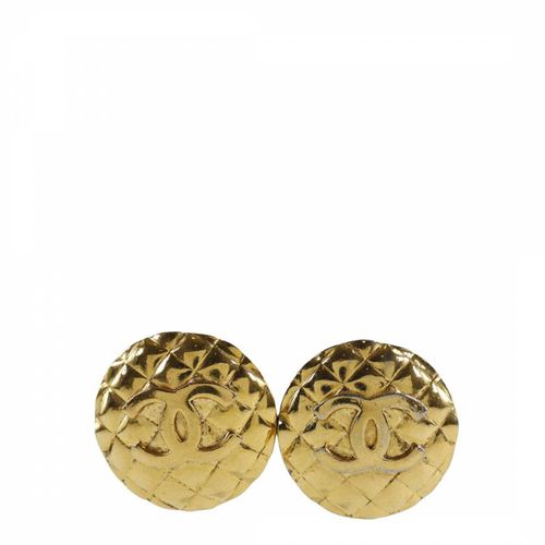 Gold Chanel Coco Mark Clip Earrings - Vintage Chanel - Modalova