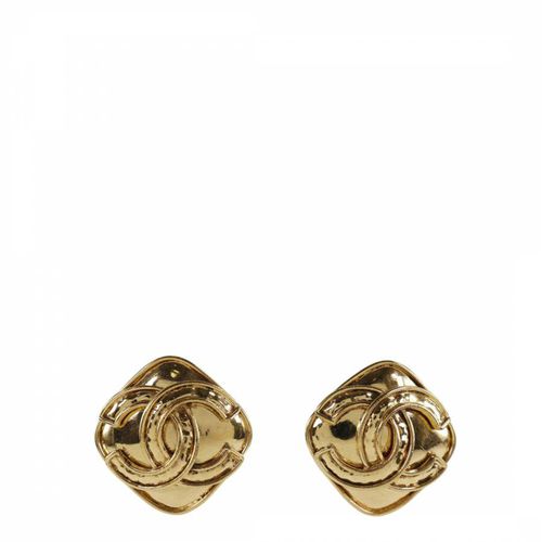 Gold Chanel Coco Mark Earrings - Vintage Chanel - Modalova