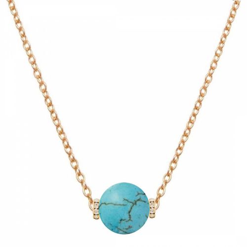 K Turquoise Embellished Solitaire Necklace - Liv Oliver - Modalova