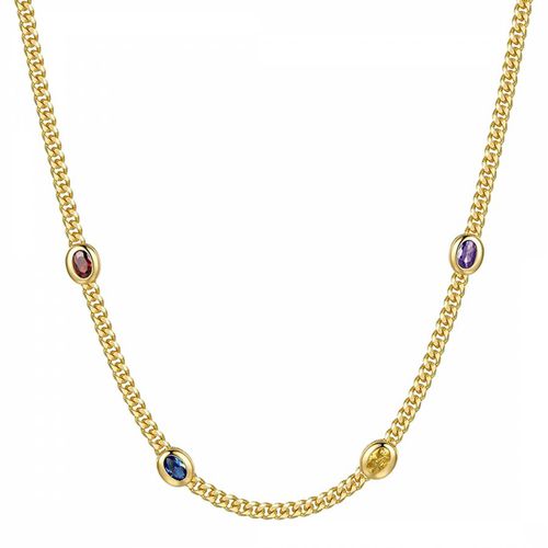 K Gold Multi Color Oval Necklace - Liv Oliver - Modalova