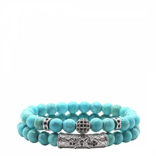 Turquoise & Black Embellished Bracelet Set - Stephen Oliver - Modalova