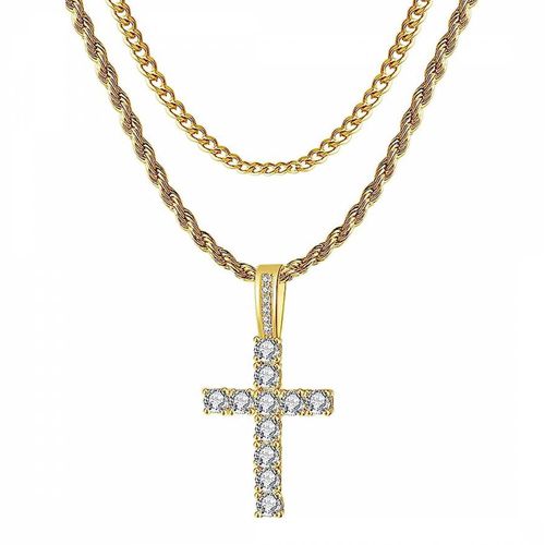 K & Silver Cross Necklace - Stephen Oliver - Modalova