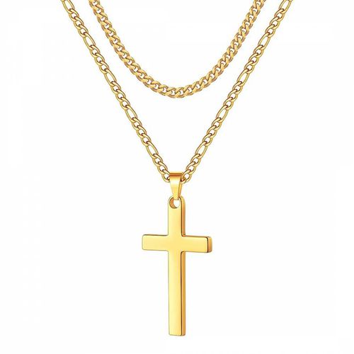 K Double Layer Cross Necklace - Stephen Oliver - Modalova