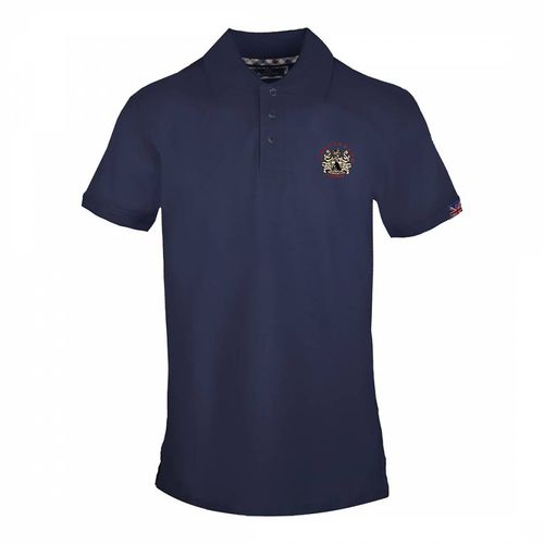 Navy Chest Logo Cotton Polo Shirt - Aquascutum - Modalova