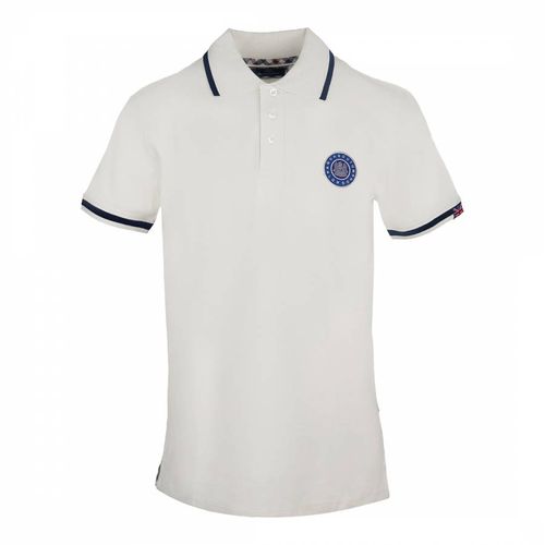 White Patch Logo Cotton Polo Shirt - Aquascutum - Modalova