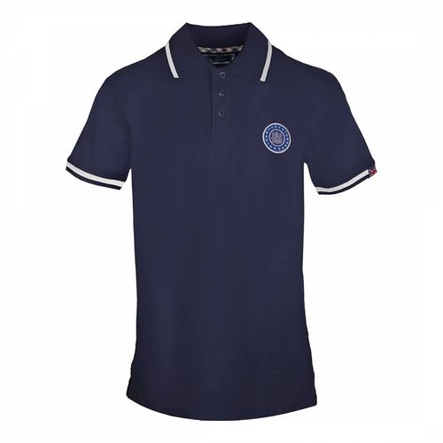 Navy Patch Logo Cotton Polo Shirt - Aquascutum - Modalova