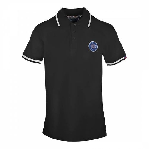 Black Patch Logo Cotton Polo Shirt - Aquascutum - Modalova