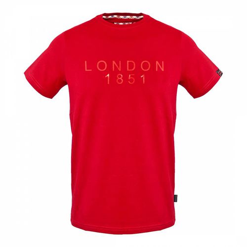 Red London Logo Cotton T-Shirt - Aquascutum - Modalova
