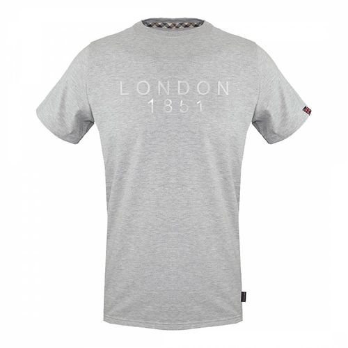 Grey London Logo Cotton T-Shirt - Aquascutum - Modalova