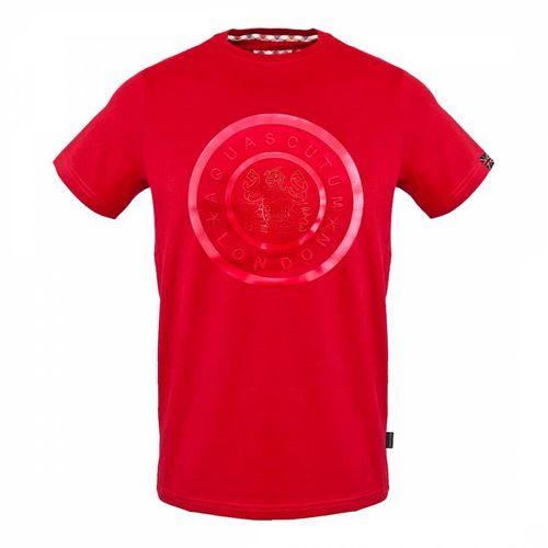 Circular Printed Logo Cotton T-Shirt - Aquascutum - Modalova