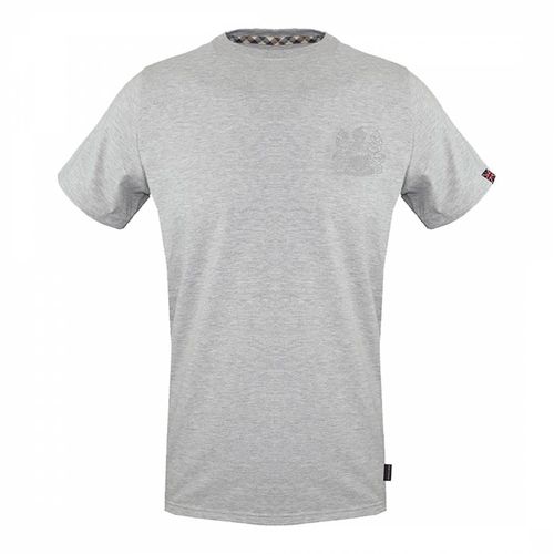 Grey Tonal Logo Cotton T-Shirt - Aquascutum - Modalova