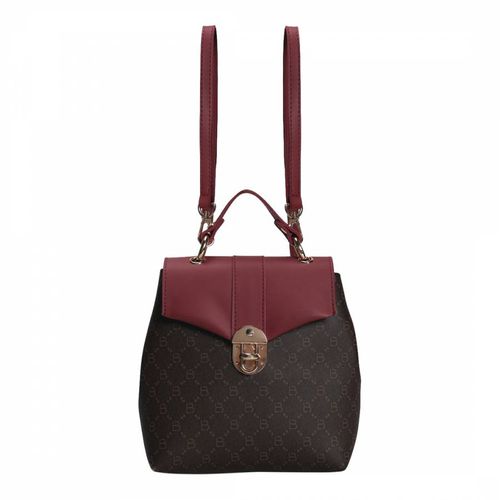 Brown & Claret Red Backpack - Lucky Bees - Modalova