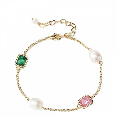 K Gold Multi Color Pearl Bracelet - Liv Oliver - Modalova