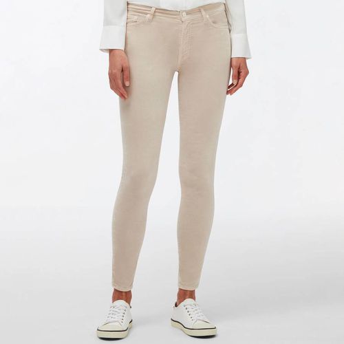 Cream High Waisted Skinny Stretch Jeans - 7 For All Mankind - Modalova