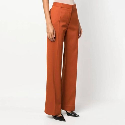 Rust Straight Leg Wool Blend Trousers - Victoria Beckham - Modalova