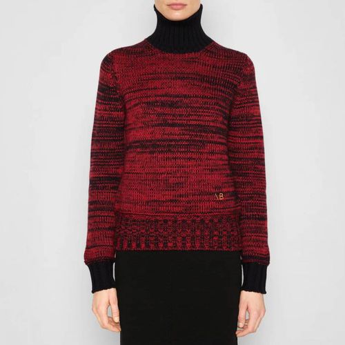 Red Contrast Detail Wool Polo Neck Jumper - Victoria Beckham - Modalova