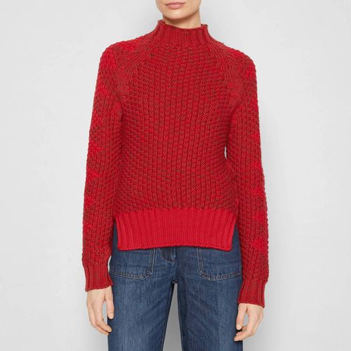 Red Textured Intarsia Wool Jumper - Victoria Beckham - Modalova