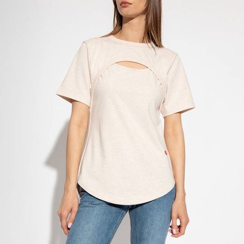 Ecru Cut-Out Detail Cotton T-Shirt - Victoria Beckham - Modalova