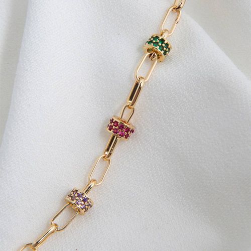 Multicolour Metal Chain Bracelet - Elika - Modalova