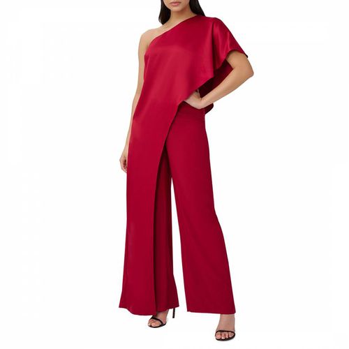 Red One Shoulder Jumpsuit - Adrianna Papell - Modalova