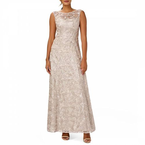 Ivory Sequin Embroidered Gown - Adrianna Papell - Modalova