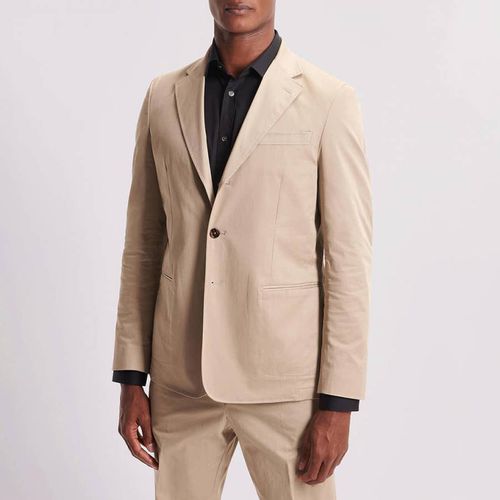 Sand Single Breasted Cotton Blend Suit Jacket - Duchamp - Modalova