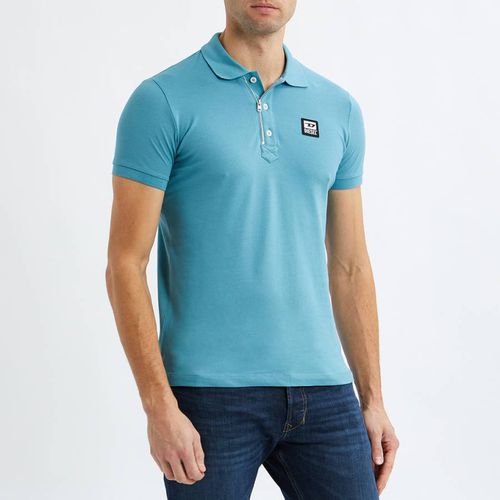 Blue Harry Stretch Cotton Polo Shirt - Diesel - Modalova