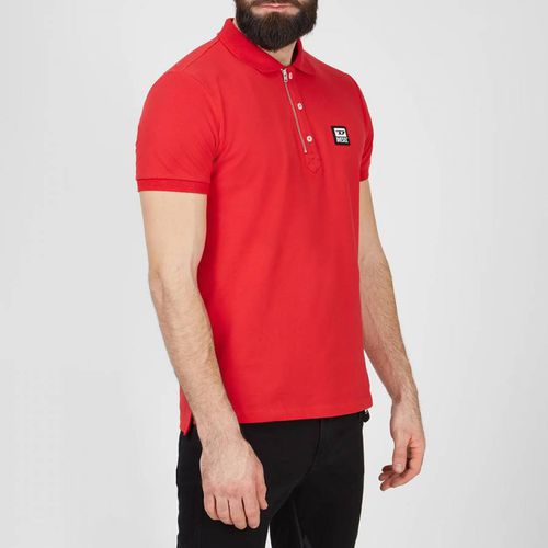 Red Harry Patch Logo Polo Shirt - Diesel - Modalova