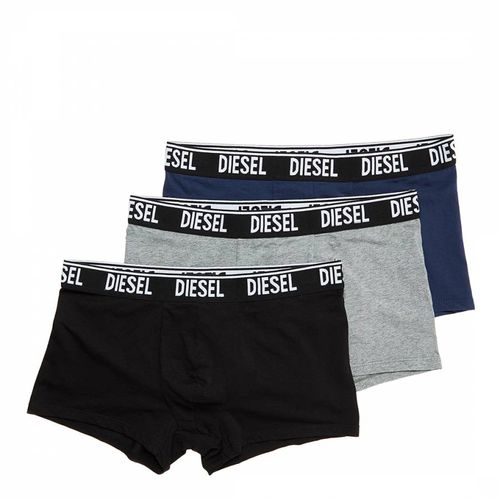 Grey 3 Pack Cotton Blend Trunks - Diesel - Modalova