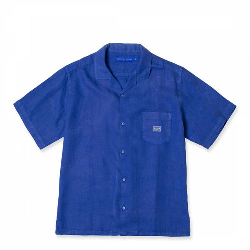 Blue Lazuli Mens Cuban Pyjama Shirt - Desmond & Dempsey - Modalova