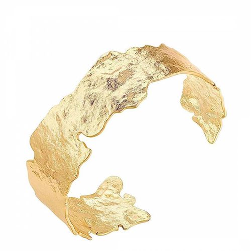 K Gold Hammer Cuff Bangle - Liv Oliver - Modalova