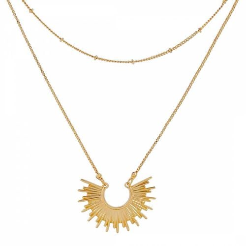 K Sunburst Double Layer Necklace - Chloe Collection by Liv Oliver - Modalova