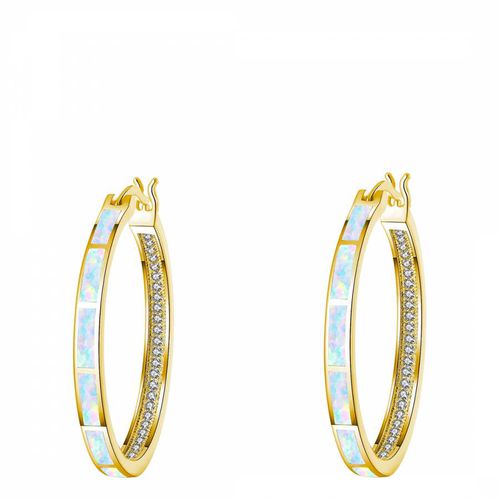 K Opal Embellished Hoop Earrings - Liv Oliver - Modalova