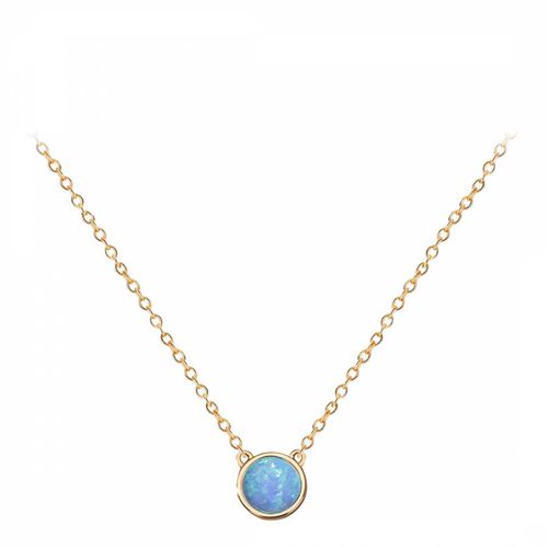 K Gold Blue Opal Round Necklace - Liv Oliver - Modalova
