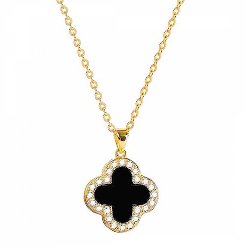 K Gold Black Embelisshed Necklace - Liv Oliver - Modalova