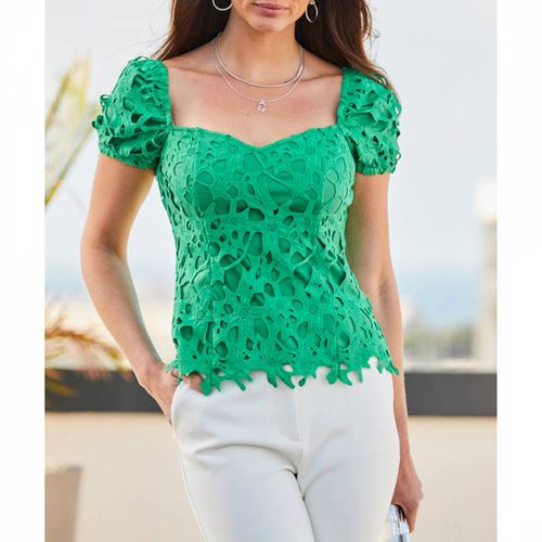 Green Premium Lace Top - SOSANDAR - Modalova