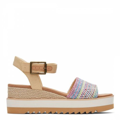 Women's Beige Patterned Diana Platform Sandals - Toms - Modalova