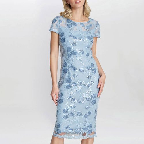 Blue Millie Embroidered Midi Dress - Gina Bacconi - Modalova