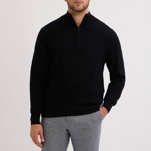 Black Quarter Zip Cashmere Jumper - EC2 Collection - Modalova