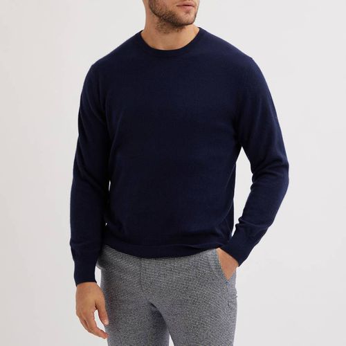 Navy Crew Neck Cashmere Jumper - EC2 Collection - Modalova