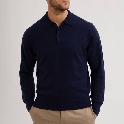 Navy Polo Neck Cashmere Jumper - EC2 Collection - Modalova