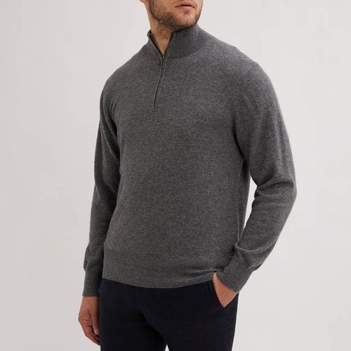 Grey Quarter Zip Cashmere Jumper - EC2 Collection - Modalova