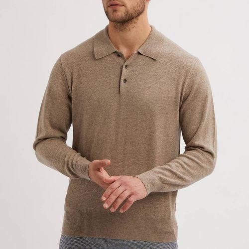 Sand Polo Neck Cashmere Jumper - EC2 Collection - Modalova