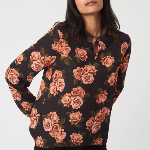 Black/Pink Floral Blouse - James Lakeland - Modalova