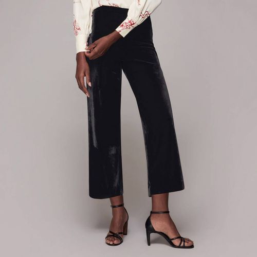 Black Wide Leg Cropped Trousers - WHISTLES - Modalova