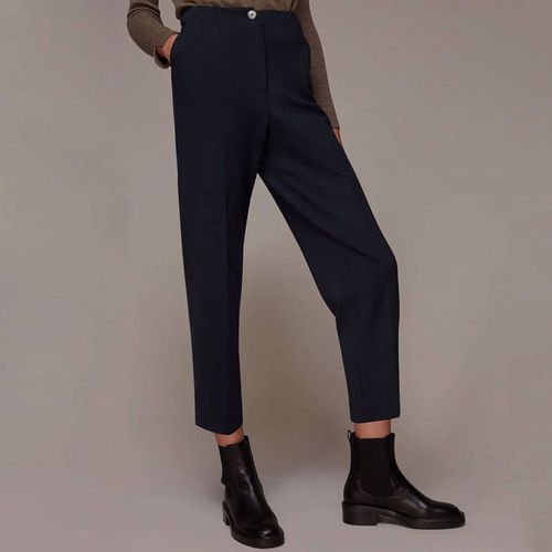 Navy Lila Tapered Ponte Trousers - WHISTLES - Modalova