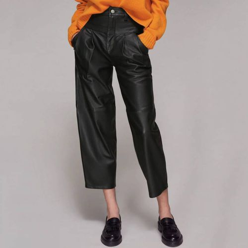 India Pleated Leather Trousers - WHISTLES - Modalova