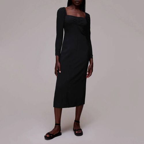 Black Laura Textured Midi Dress - WHISTLES - Modalova