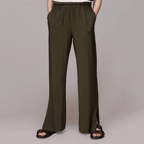 Khaki Nicola Wide Leg Trousers - WHISTLES - Modalova