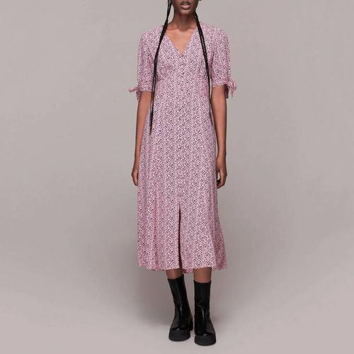 Pink Animal Print Neave Midi Dress - WHISTLES - Modalova